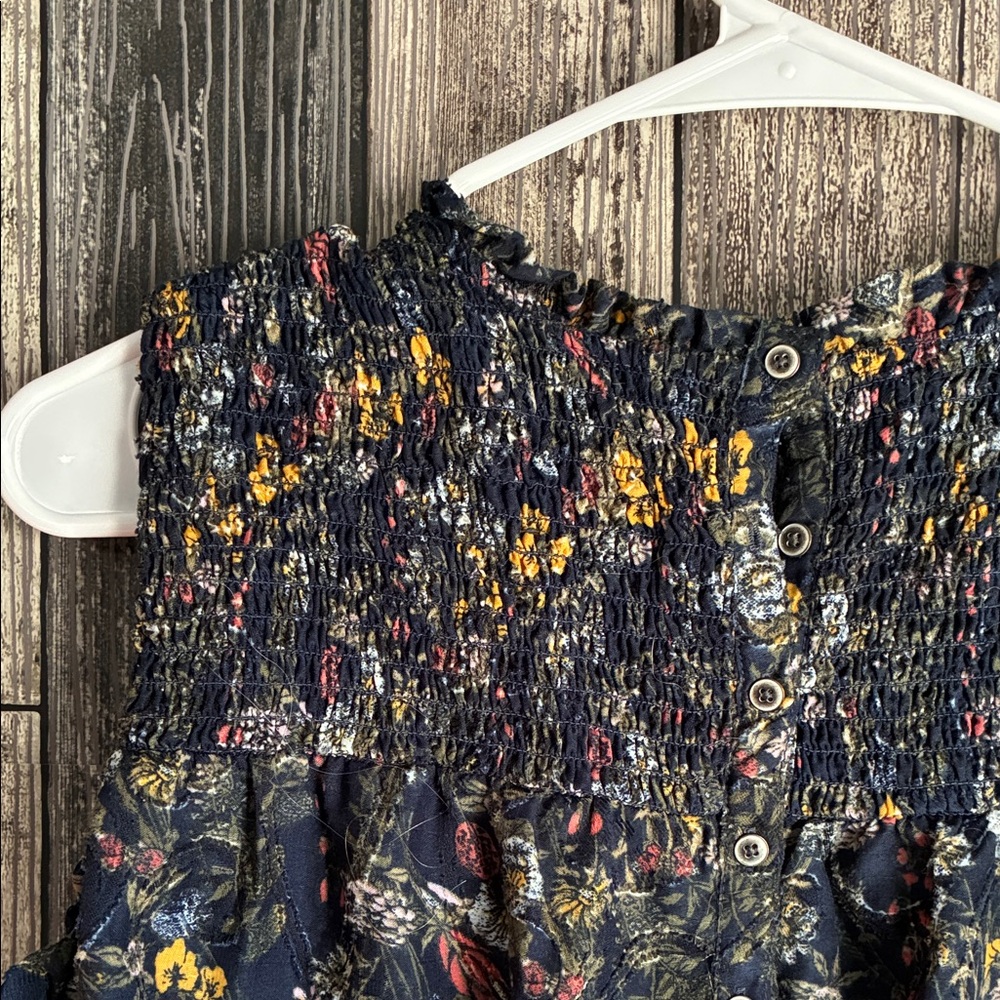 Caslon Blue Floral Smocked Sleeveless Top - Picture 3 of 5